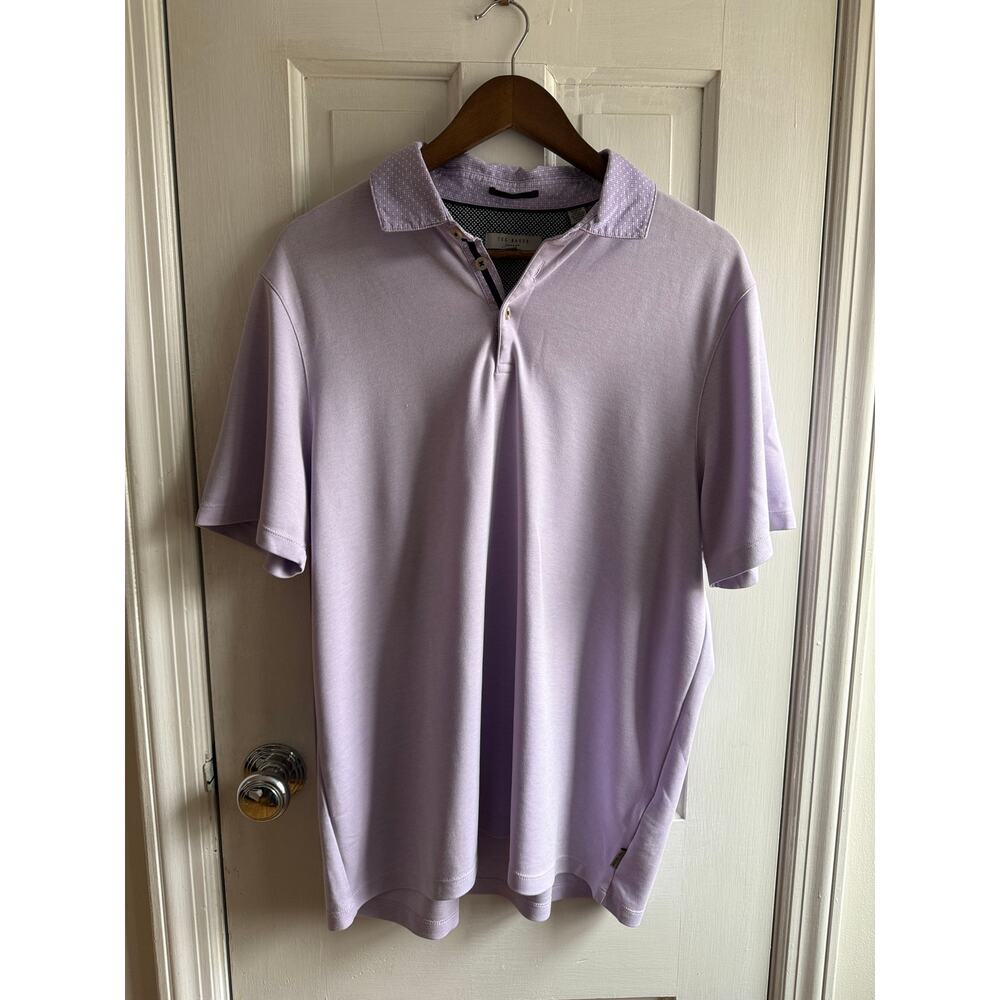Ted Baker London Men’s Classic Fit Polo - Lilac / Lavender - Size 5 (XL) - EUC